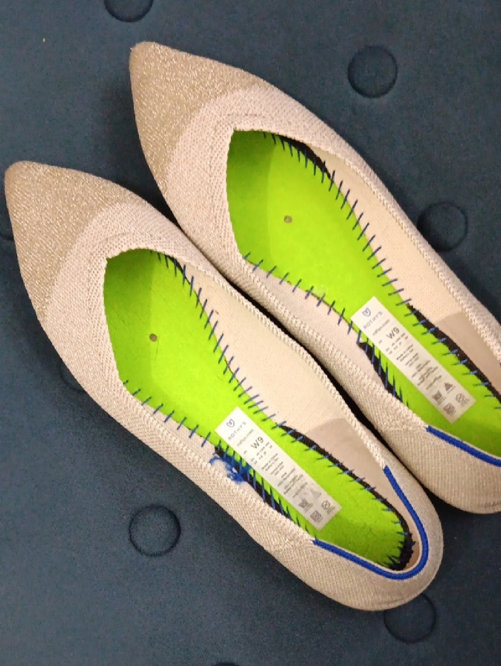 Rothy's Gold And Cream Spectator Flats EUC